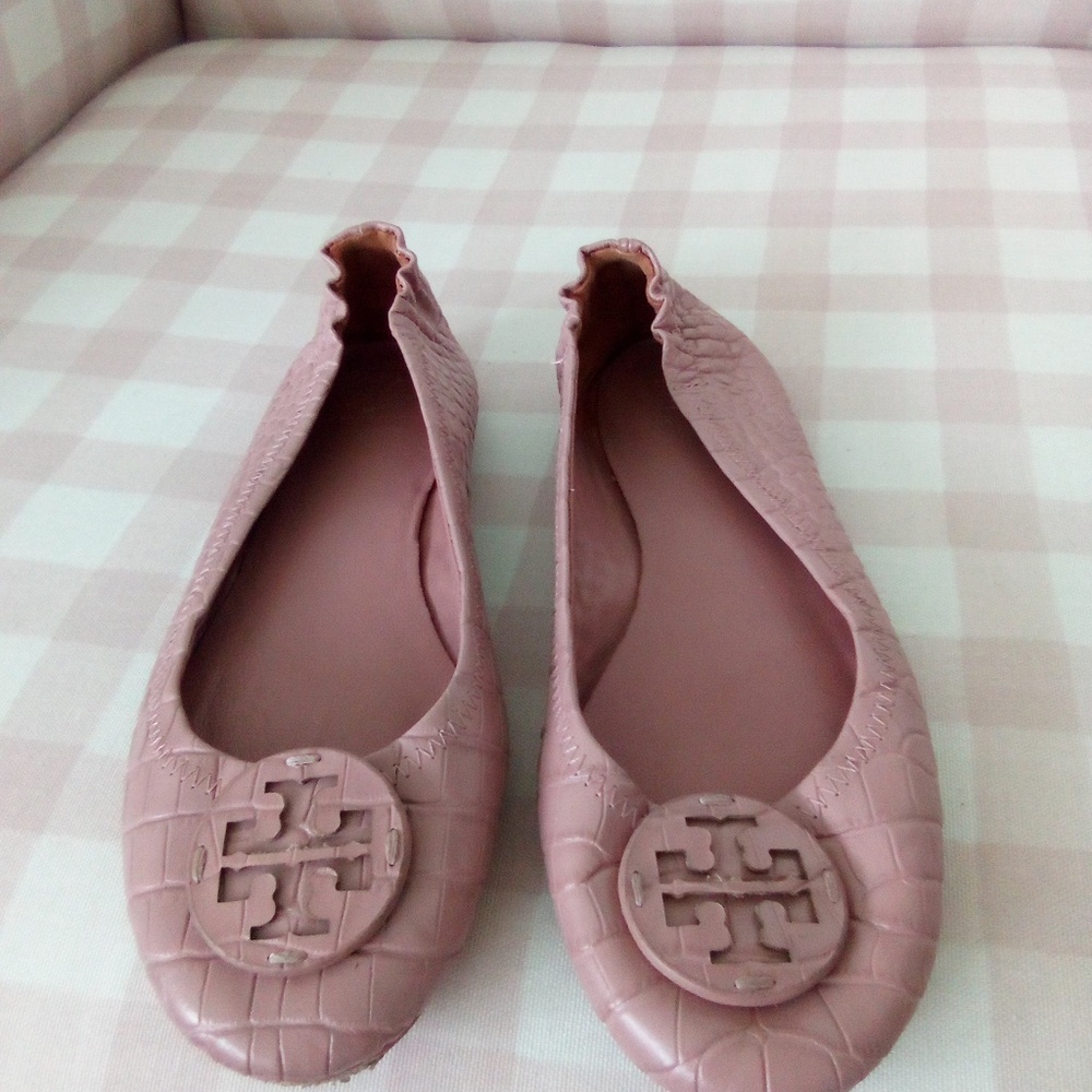 Tory Burch leather flats.